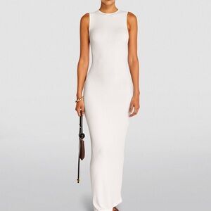 SKIMS ribbed soft lounge dress - white